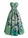 [Prévente] Robe jaune sans bretelles à décolleté cœur et paysage pastoral Années 1950