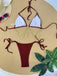 Ensemble Bikini Triangle Côtelé Chaîne Dorée Années 1960 15