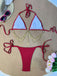 Ensemble Bikini Triangle Côtelé Chaîne Dorée Années 1960 7