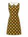 [Prévente] Robe verte motif marguerites et col Peter Pan années 1960