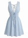 Robe Sans Manches Col V Profond Dos-Nu Rayée Bleue Années 1960