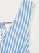 Robe Sans Manches Col V Profond Dos-Nu Rayée Bleue Années 1960