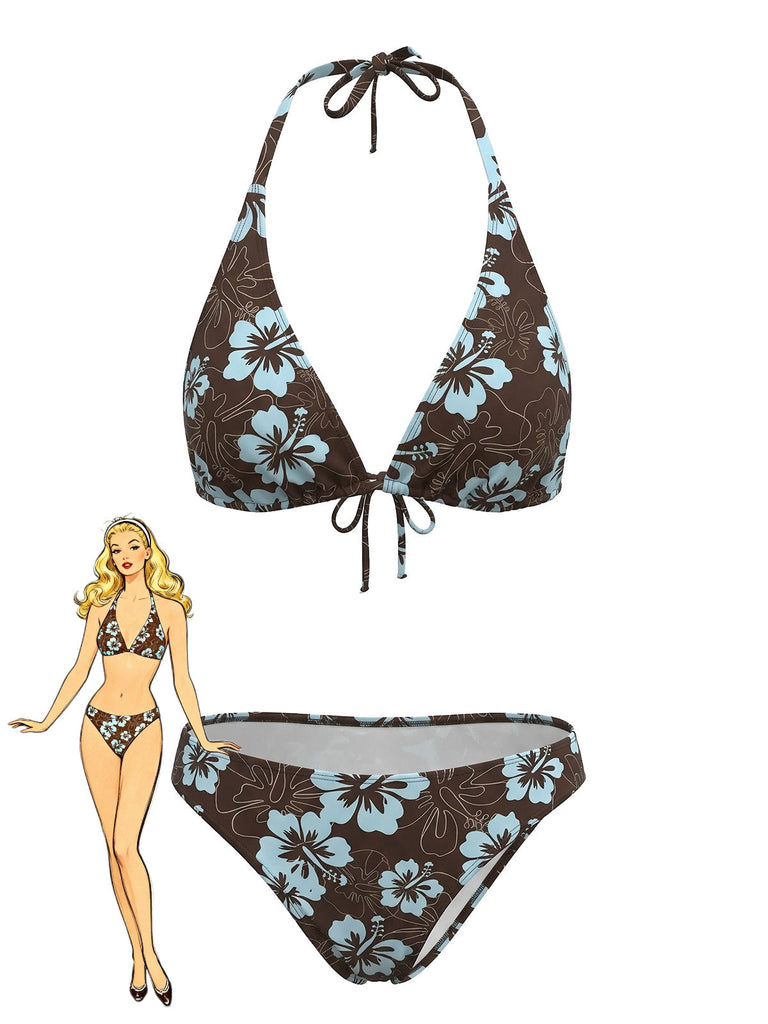 1960s Floral Tropical Bikini - vintage fashion, retro style