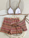 Ensemble Bikini Triangle Dos-Nu Rayé en Maille Années 1960