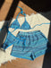 Ensemble Bikini Triangle Dos-Nu Rayé en Maille Années 1960