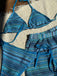 Ensemble Bikini Triangle Dos-Nu Rayé en Maille Années 1960