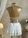 Ensemble bikini col halter et cache-maillot fleurie années 1960