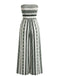 Combinaison Bustier à Rayures Fendue Vert Années 60