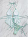 Turquoise 1960s Floral Sequin Halter Tie Bikini Set - vintage fashion, retro style
