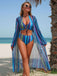 Ensemble Bikini Lacé à Rayures Verticales et Cache-Maillot Années 60