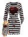 Robe courte Halloween de prisonnier rayée à éclaboussures de sang années 1970 - 1