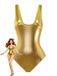 Maillot de Bain Une Pièce Col Arrondi Métallisé Années 70
