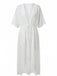 Robe Cache-Maillot Longue Transparente à Pois Nouée Années 1970