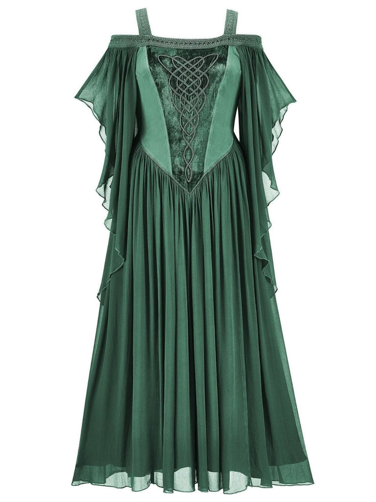 Robe à épaules dénudées en velours uni années 1950