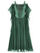 Robe à épaules dénudées en velours uni années 1950