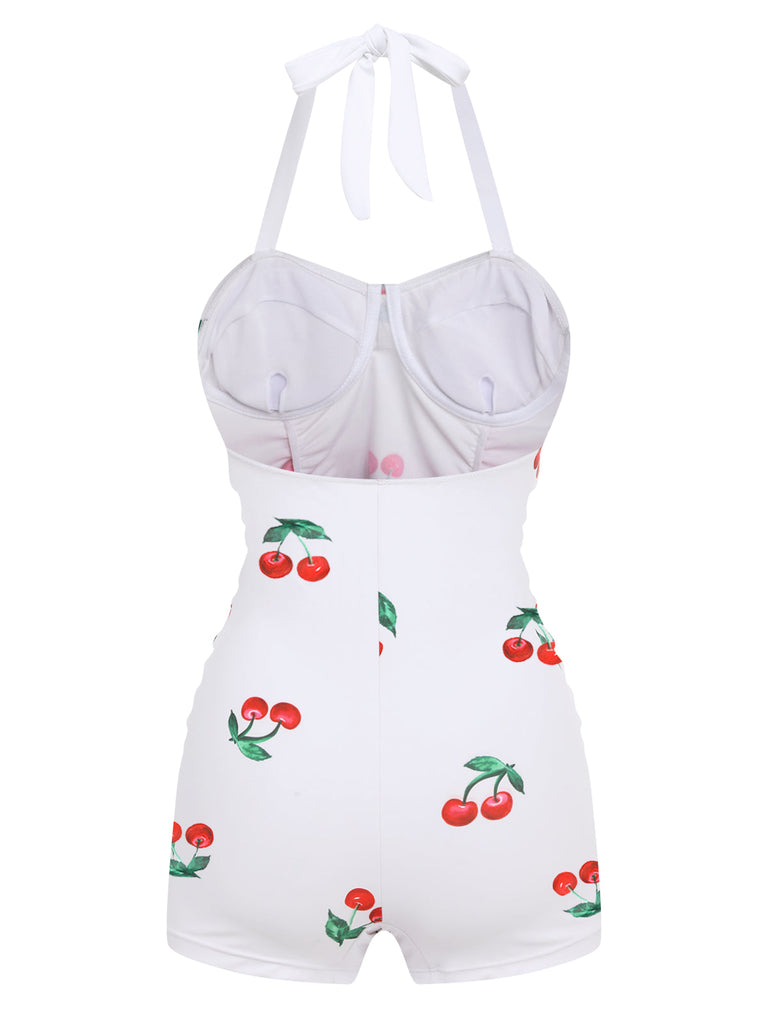 Maillot de Bain Une Pièce cerise été rétro Chic