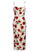Robe Crayon à Bretelles Roses Mi-longue des Années 1960