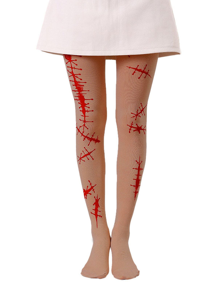 Collants vintage Halloween goutte de sang