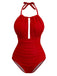 [Prévente] Maillot de bain une pièce rouge à fronces et dos nu ajouré années 1930