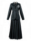 Ensemble de costumes d'uniforme rayé de l'Académie du Wednesday des années 1940