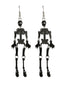 Boucles d'oreilles squelette en alliage noir pour Halloween