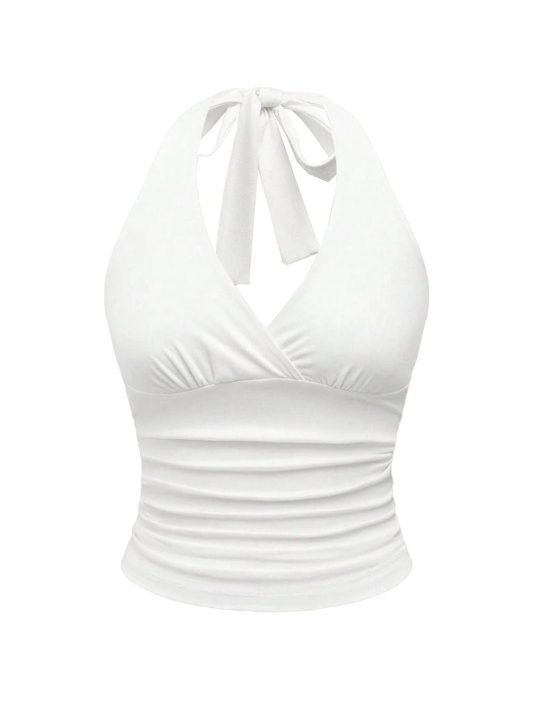 Haut cache-cœur imprimé léopard années 80