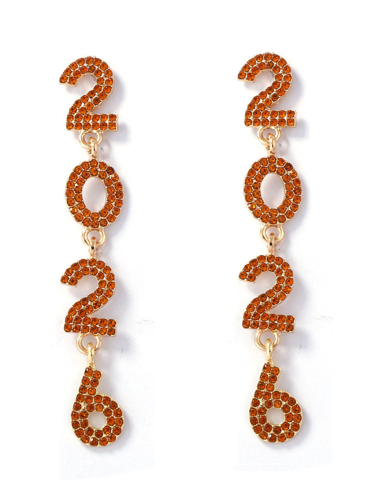Boucles d'oreilles pendantes strass 2026 colorées pour le Nouvel An