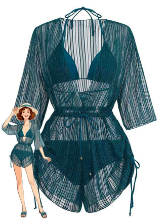Maillot de Bain Solid Halter & Shimmer Années 1950