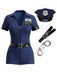 Ensemble combishort bleu marine de policière pour Halloween Années 1980 - 1