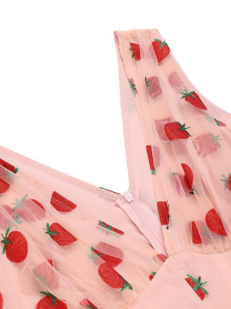 Combishort patchwork rose fraise années 1950 en maille