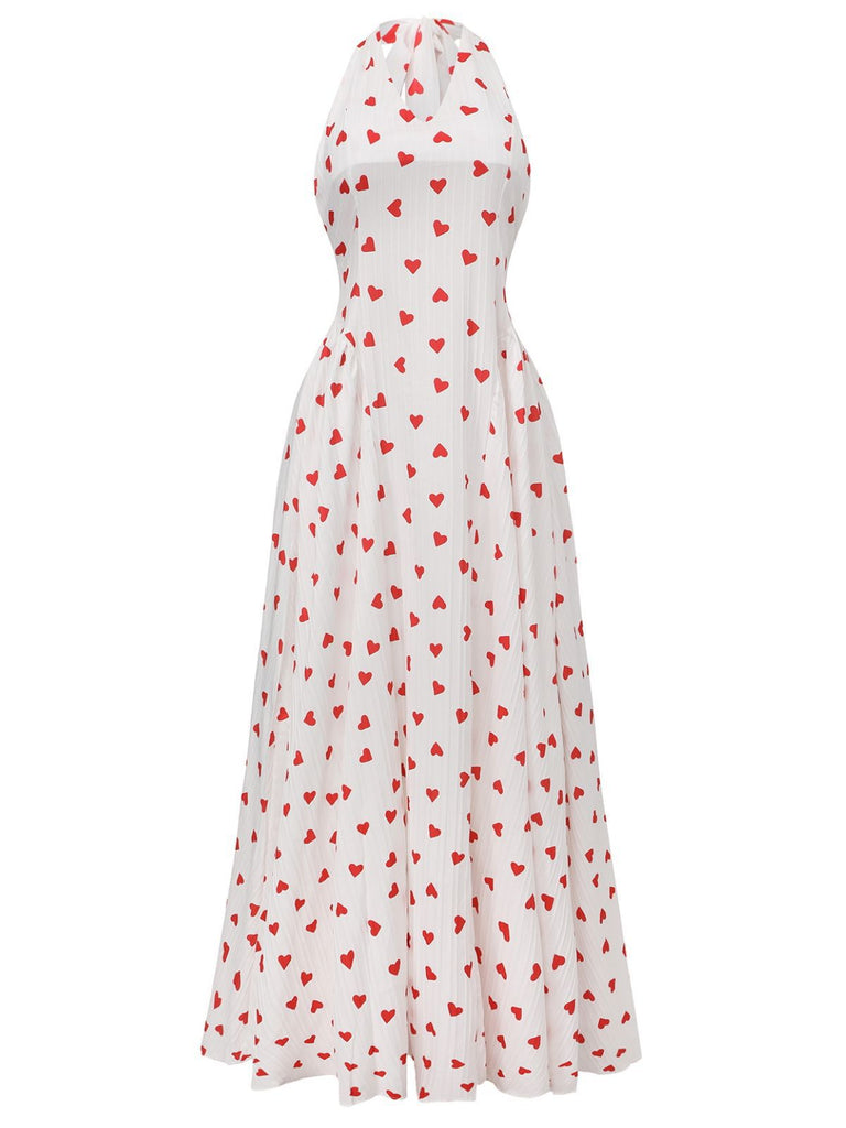 Robe rouge col en V dos nu et bretelles licou années 1930