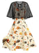 Robe de Costume Années 50 Avec Cape Déguisement Halloween