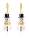 Boucles d'oreilles bonhomme de neige en strass flocons de neige et perles