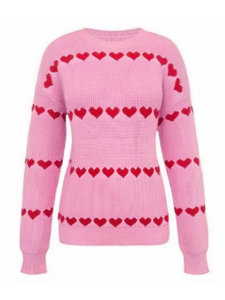 Pull Tricoté Cœur  Saint-Valentin Années 40