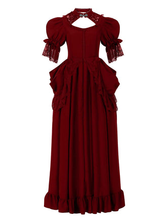 Robe en dentelle manches bouffantes de style gothique victorien des années 1980