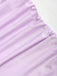 Robe violette dos nu à volants et détails métalliques années 60