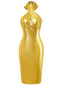 Robe crayon style disco col licou et trou de serrure des années 1960