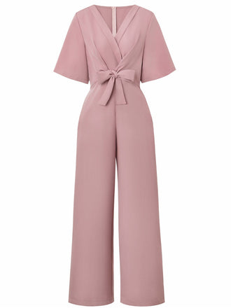 Combinaison manches courtes col en V années 1940