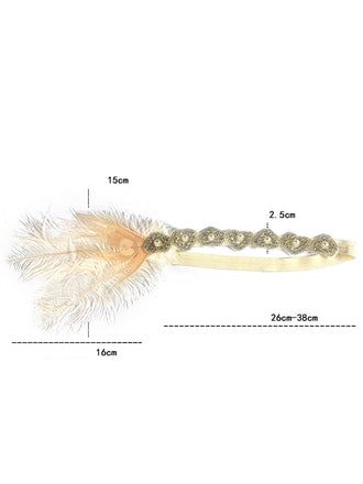Accessoire pour cheveux en alliage de nacre et plumes années 1920