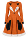 [Prévente] Robe orange de cosplay renard avec bordure en fourrure et queue années 1950