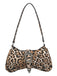 Sac à bandoulière clouté léopard vintage