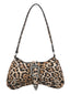 Sac à bandoulière clouté léopard vintage