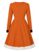 [Prévente] Robe orange de cosplay renard avec bordure en fourrure et queue années 1950
