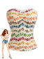 Top bandeau floral dégradé à nœud années 2000
