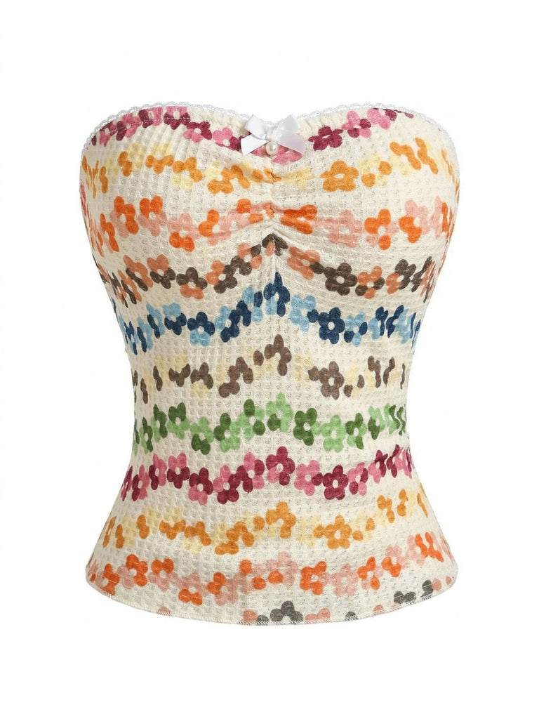 Haut Bandeau à Nœud Floral Dégradé Années 2000 2
