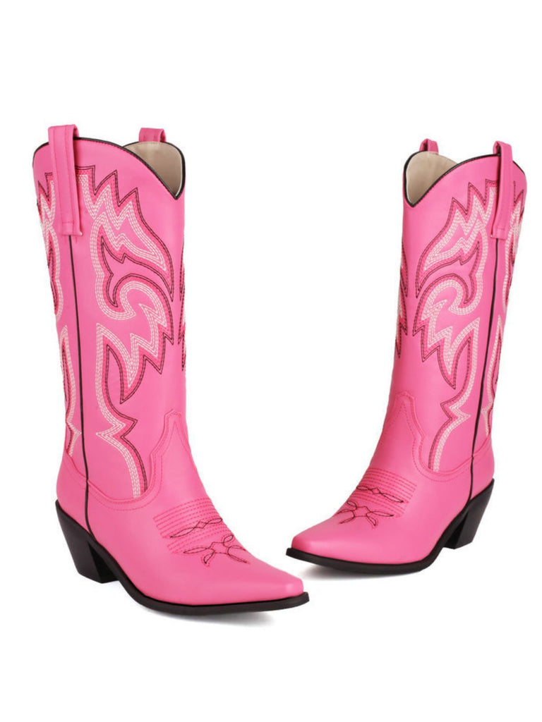 Bottes de cowboy western brodées vintage