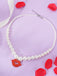 Collier vintage avec pendentif en perles et lèvres