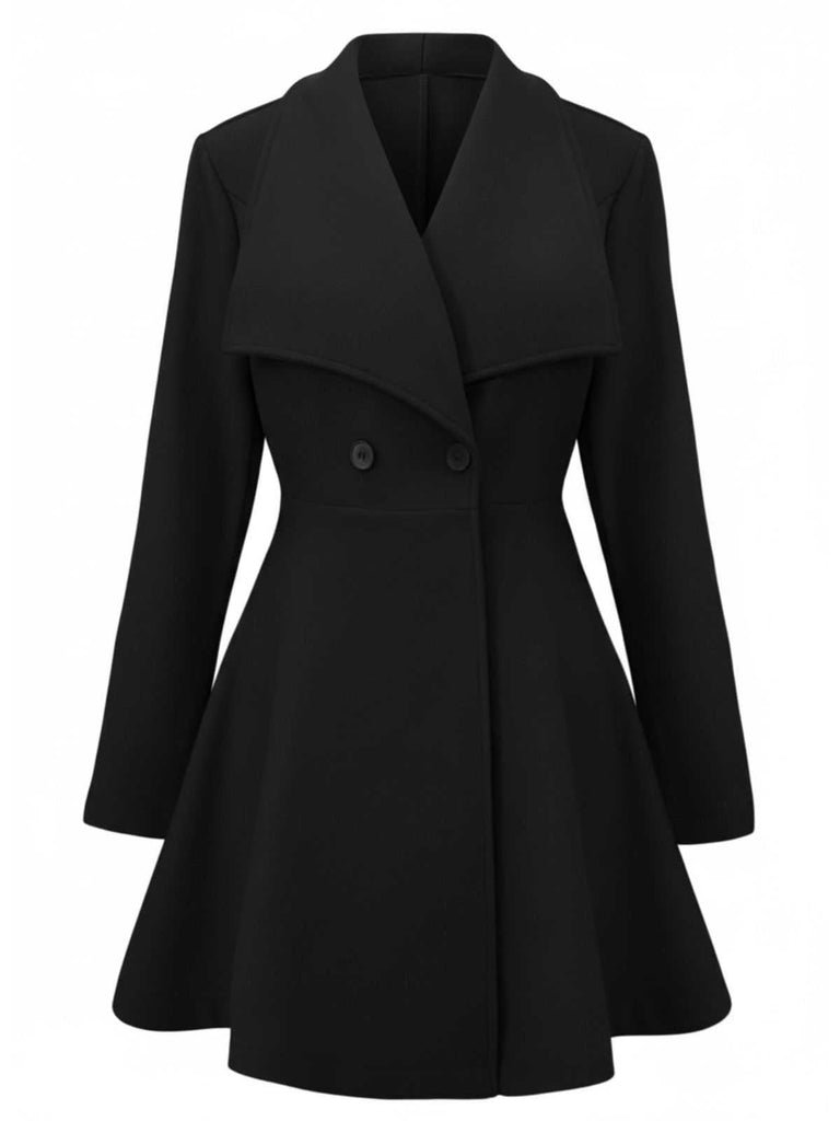 Manteau tailleur uni revers années 1940