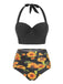 Maillot de Bain Tournesols à Col Licou