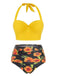 Maillot de Bain Tournesols à Col Licou
